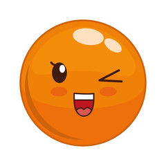 emoticon face happy icon over white background colorful design vector illustration