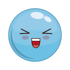 emoticon face happy icon over white background colorful design vector illustration