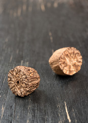Two halves of nutmeg