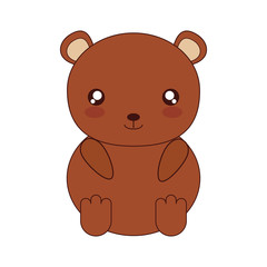 kawaii bear animal icon over white background vector illustration
