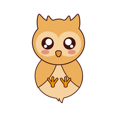 kawaii bird animal icon over white background vector illustration