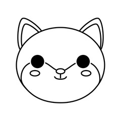 kawaii fox animal icon over white background vector illustration