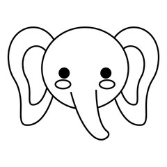 kawaii elephant animal icon over white background vector illustration