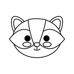 kawaii raccoon animal icon over white background vector illustration
