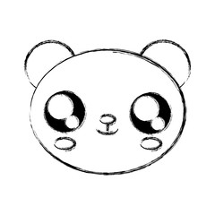 kawaii bear icon over white background vector illustration