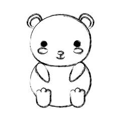 Obraz premium kawaii bear icon over white background vector illustration