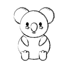 kawaii koala icon over white background vector illustration