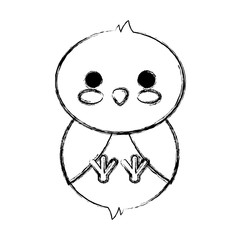 kawaii chicken  icon over white background vector illustration