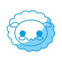 kawaii sheep icon over white background vector illustration