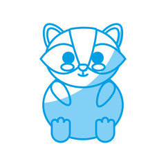 kawaii raccoon icon over white background vector illustration