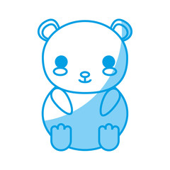 kawaii bear icon over white background vector illustration