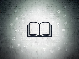 Education concept: Book on Digital Data Paper background