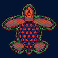 Ethnic hand drawn turtle. Vector image.
