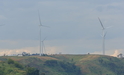 Wind turbines on mountain