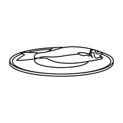 fish with leaves on a plate dinner health food