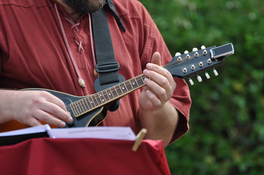 H&auml;nde spielen ein Mandoloncello
