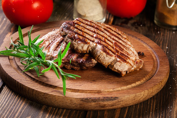 Succulent portions of grilled fillet mignon served with rosemary