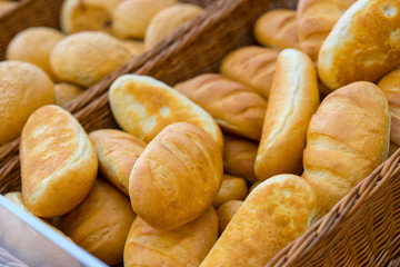 Rows of freshly baked breads