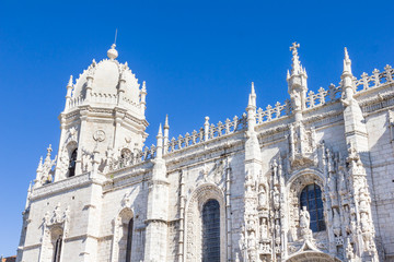Fototapeta na wymiar The Jerónimos Monastery and the Church of Santa Maria in Belém, Lisbon, Portugal