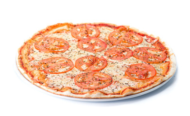 Delicious Italian margarrita pizza with tomatoes