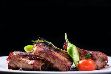 cooked beef steaks on a plate