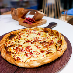 tasty pizza on a the table