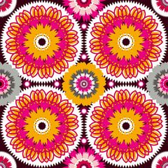 Fototapeta na wymiar Seamless pattern from round elements. Mandala background. Patterns for edible icing sheets for covering cakes.