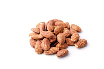 Almonds on White background