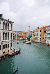 Fototapeta premium Boats on the Grand canal in Venice, Italy