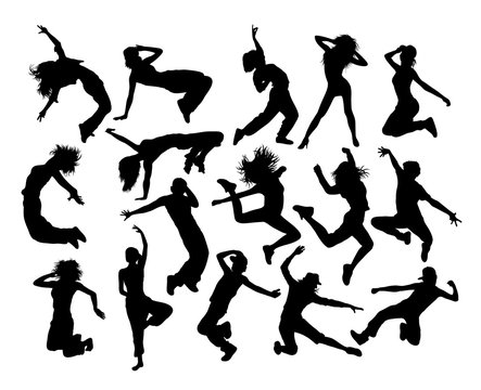Fun and Cool Breakdance Activity, art vector silhouettes design
