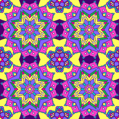 Seamless pattern from round colorful elements. Mandala background. Patterns for edible icing sheets for covering cakes.