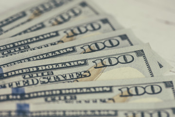 Detail of 100 dollars bills