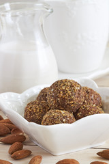 Raw vegan almond pulp cookies with mixed seeds