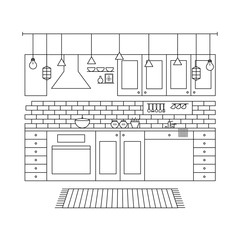 Design Concept of Minimalist Modern Kitchen Set.