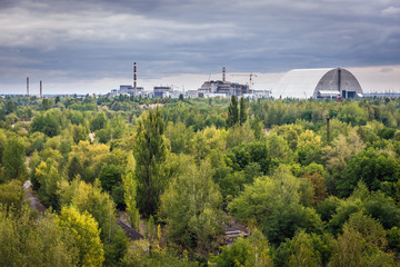Chernobyl Nuclear Power Station in abandoned zone in Ukraine