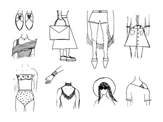 Fashion trends in women's clothing. Street outfit. Casual style.