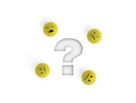 Smileys mit Fragezeichen