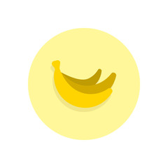 Fototapeta na wymiar Banana flat icon. Round colorful button, circular vector sign, logo illustration. Flat style design