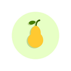 Pear flat icon. Round colorful button, circular vector sign, logo illustration. Flat style design