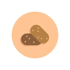 Potato flat icon. Round colorful button, circular vector sign, logo illustration. Flat style design