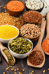 Composition with variety of vegetarian food ingredients