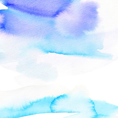 Blue abstract watercolor background for greeting cards