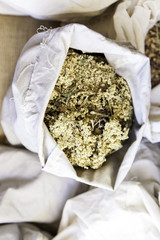 Aromatic herbs in a market