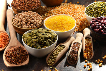 Composition with variety of vegetarian food ingredients