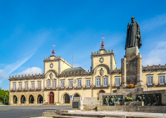 Fototapeta na wymiar View at the City hall with monument in Barcelos ,Portugal