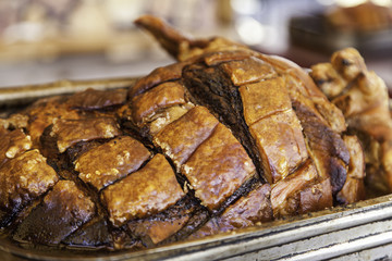 Roasted pork ham
