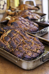 Roasted pork ham