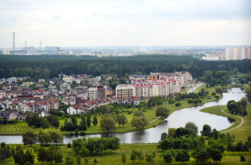 Fototapeta premium Aerial View, Cityscape Of Minsk, Belarus