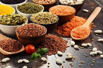 Composition with variety of vegetarian food ingredients