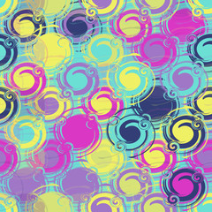 Seamless colorful multicolored pattern from round elements. Patterns for edible icing sheets for covering cakes. Abstract background.